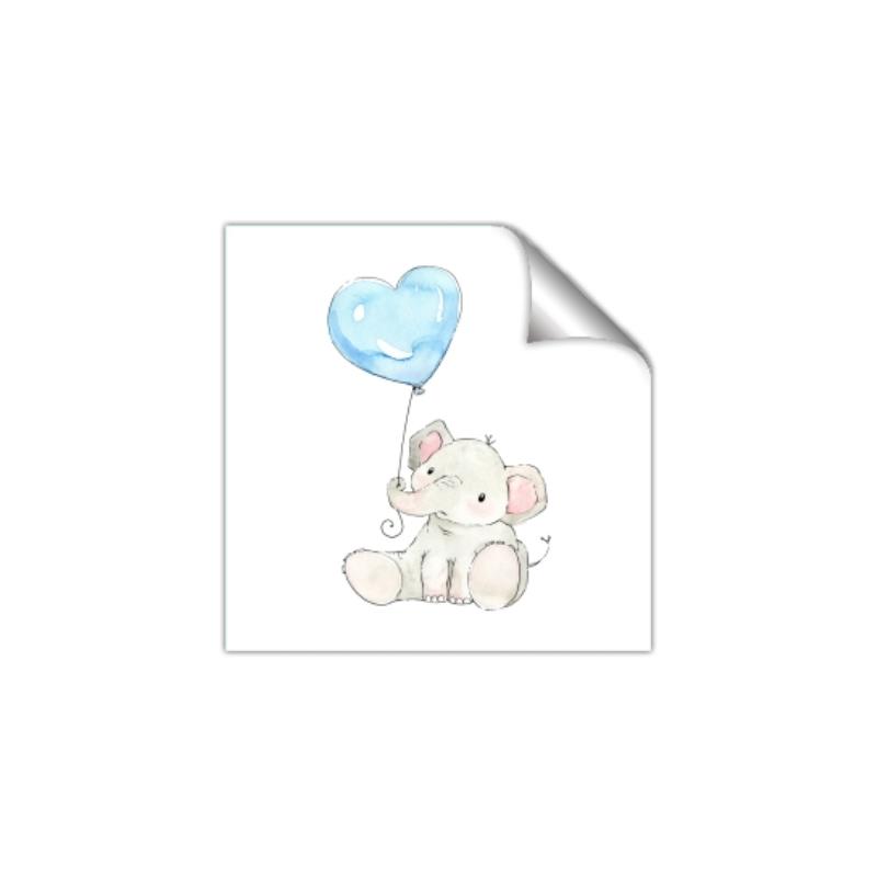 Picture of Heart Balloon Elephant _GroupedProduct_Square_Mini_ _GroupedProduct_Square_Unframed_Print_Only_