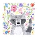 Picture of In the Garden Raccoon _GroupedProduct_Square_Mini_ _GroupedProduct_Square_Unframed_Print_Only_