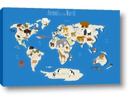 Picture of Animals Map Blue