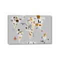Picture of Animals Map Grey _GroupedProduct_Rectangle_Landscape_Canvas_