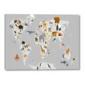 Picture of Animals Map Grey _GroupedProduct_Rectangle_Landscape_Canvas_