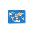 Picture of Animals Map Blue _GroupedProduct_Rectangle_Landscape_Canvas_