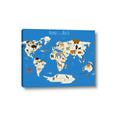Picture of Animals Map Blue _GroupedProduct_Rectangle_Landscape_Canvas_