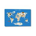 Picture of Animals Map Blue _GroupedProduct_Rectangle_Landscape_Canvas_