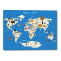 Picture of Animals Map Blue _GroupedProduct_Rectangle_Landscape_Canvas_