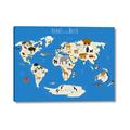 Picture of Animals Map Blue _GroupedProduct_Rectangle_Landscape_Canvas_
