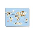 Picture of Animals Map Light Blue _GroupedProduct_Rectangle_Landscape_Canvas_
