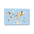 Picture of Animals Map Light Blue _GroupedProduct_Rectangle_Landscape_Canvas_
