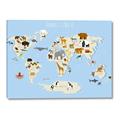 Picture of Animals Map Light Blue _GroupedProduct_Rectangle_Landscape_Canvas_