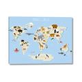Picture of Animals Map Light Blue _GroupedProduct_Rectangle_Landscape_Canvas_