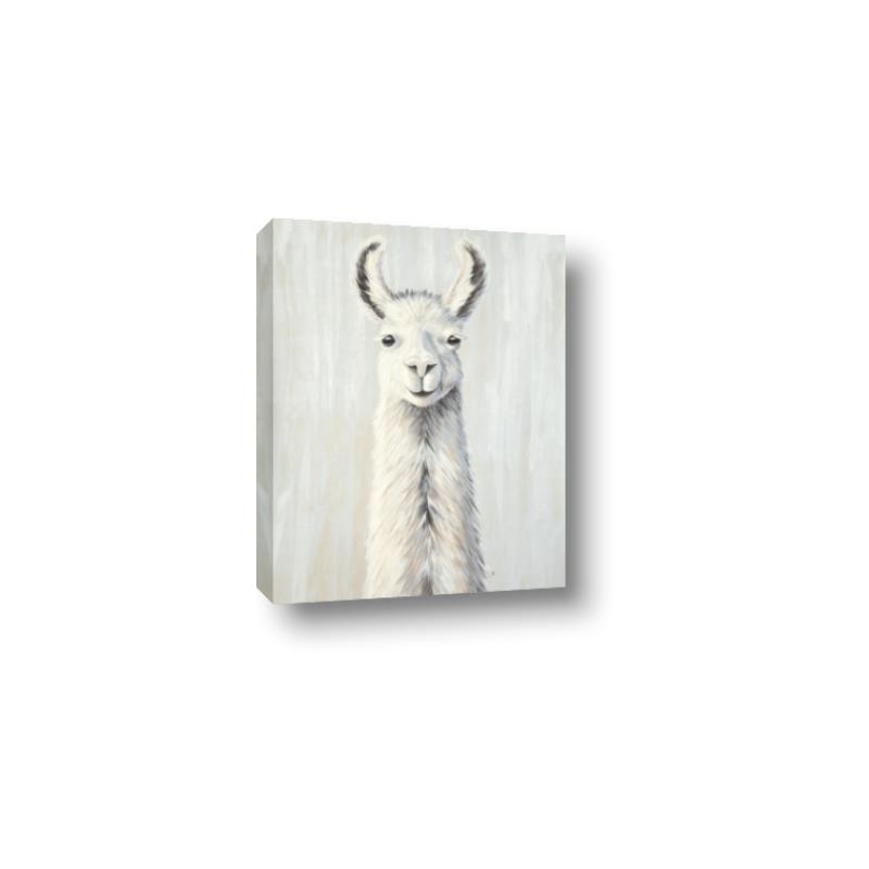 Picture of Brown and White Llama _GroupedProduct_Rectangle_Portrait_Mini_ _GroupedProduct_Rectangle_Portrait_Canvas_