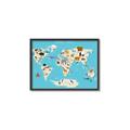 Picture of Animals Map of the World _GroupedProduct_Rectangle_Landscape_Canvas_Framed_