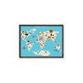Picture of Animals Map of the World _GroupedProduct_Rectangle_Landscape_Canvas_Framed_