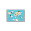 Picture of Animals Map of the World _GroupedProduct_Rectangle_Landscape_Canvas_Framed_