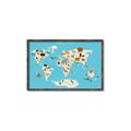 Picture of Animals Map of the World _GroupedProduct_Rectangle_Landscape_Canvas_Framed_