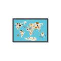 Picture of Animals Map of the World _GroupedProduct_Rectangle_Landscape_Canvas_Framed_