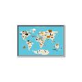 Picture of Animals Map of the World _GroupedProduct_Rectangle_Landscape_Canvas_Framed_