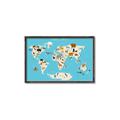 Picture of Animals Map of the World _GroupedProduct_Rectangle_Landscape_Canvas_Framed_