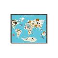 Picture of Animals Map of the World _GroupedProduct_Rectangle_Landscape_Canvas_Framed_