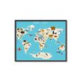 Picture of Animals Map of the World _GroupedProduct_Rectangle_Landscape_Canvas_Framed_