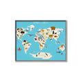 Picture of Animals Map of the World _GroupedProduct_Rectangle_Landscape_Canvas_Framed_
