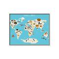 Picture of Animals Map of the World _GroupedProduct_Rectangle_Landscape_Canvas_Framed_