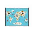 Picture of Animals Map of the World _GroupedProduct_Rectangle_Landscape_Canvas_Framed_