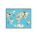 Picture of Animals Map of the World _GroupedProduct_Rectangle_Landscape_Canvas_Framed_