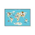 Picture of Animals Map of the World _GroupedProduct_Rectangle_Landscape_Canvas_Framed_