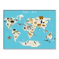Picture of Animals Map of the World _GroupedProduct_Rectangle_Landscape_Canvas_Framed_