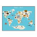 Picture of Animals Map of the World _GroupedProduct_Rectangle_Landscape_Canvas_Framed_