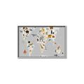 Picture of Animals Map Grey _GroupedProduct_Rectangle_Landscape_Canvas_Framed_