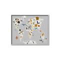 Picture of Animals Map Grey _GroupedProduct_Rectangle_Landscape_Canvas_Framed_