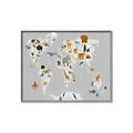 Picture of Animals Map Grey _GroupedProduct_Rectangle_Landscape_Canvas_Framed_