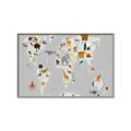 Picture of Animals Map Grey _GroupedProduct_Rectangle_Landscape_Canvas_Framed_