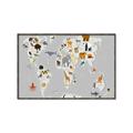 Picture of Animals Map Grey _GroupedProduct_Rectangle_Landscape_Canvas_Framed_