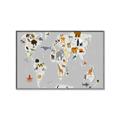 Picture of Animals Map Grey _GroupedProduct_Rectangle_Landscape_Canvas_Framed_