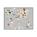 Picture of Animals Map Grey _GroupedProduct_Rectangle_Landscape_Canvas_Framed_