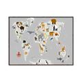 Picture of Animals Map Grey _GroupedProduct_Rectangle_Landscape_Canvas_Framed_