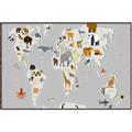 Picture of Animals Map Grey _GroupedProduct_Rectangle_Landscape_Canvas_Framed_