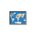 Picture of Animals Map Blue _GroupedProduct_Rectangle_Landscape_Canvas_Framed_