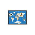 Picture of Animals Map Blue _GroupedProduct_Rectangle_Landscape_Canvas_Framed_