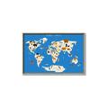 Picture of Animals Map Blue _GroupedProduct_Rectangle_Landscape_Canvas_Framed_