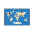 Picture of Animals Map Blue _GroupedProduct_Rectangle_Landscape_Canvas_Framed_