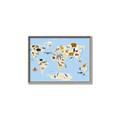Picture of Animals Map Light Blue _GroupedProduct_Rectangle_Landscape_Canvas_Framed_