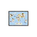 Picture of Animals Map Light Blue _GroupedProduct_Rectangle_Landscape_Canvas_Framed_