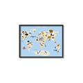 Picture of Animals Map Light Blue _GroupedProduct_Rectangle_Landscape_Canvas_Framed_