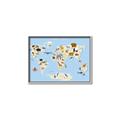 Picture of Animals Map Light Blue _GroupedProduct_Rectangle_Landscape_Canvas_Framed_