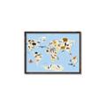 Picture of Animals Map Light Blue _GroupedProduct_Rectangle_Landscape_Canvas_Framed_