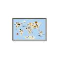 Picture of Animals Map Light Blue _GroupedProduct_Rectangle_Landscape_Canvas_Framed_
